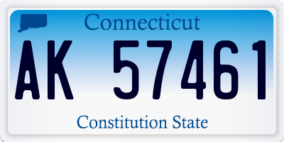 CT license plate AK57461