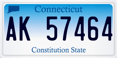 CT license plate AK57464