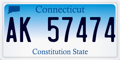 CT license plate AK57474