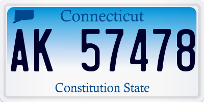 CT license plate AK57478