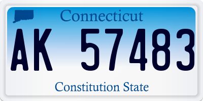 CT license plate AK57483