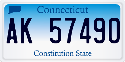 CT license plate AK57490