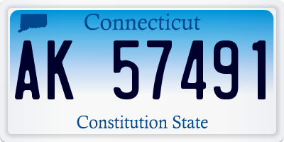 CT license plate AK57491