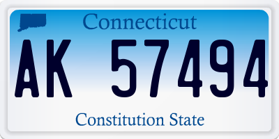 CT license plate AK57494
