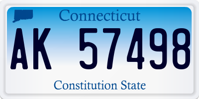 CT license plate AK57498