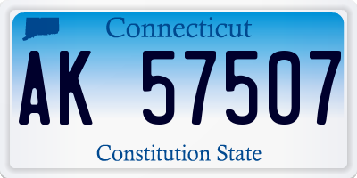 CT license plate AK57507