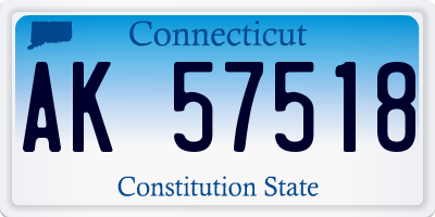 CT license plate AK57518