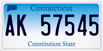 CT license plate AK57545