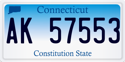 CT license plate AK57553