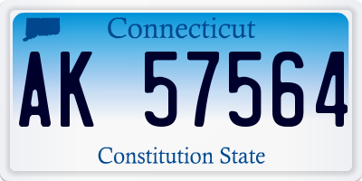 CT license plate AK57564
