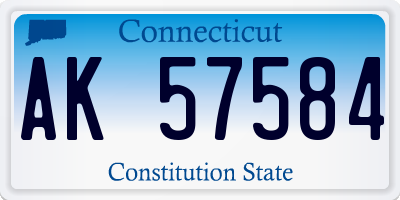 CT license plate AK57584