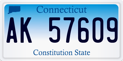 CT license plate AK57609