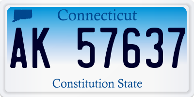 CT license plate AK57637