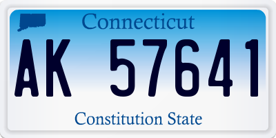 CT license plate AK57641