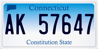 CT license plate AK57647