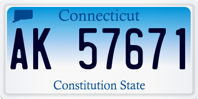 CT license plate AK57671