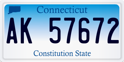 CT license plate AK57672