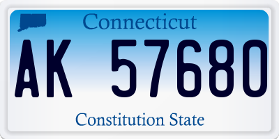 CT license plate AK57680