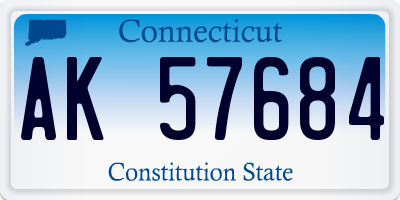 CT license plate AK57684
