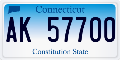 CT license plate AK57700