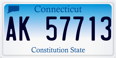 CT license plate AK57713