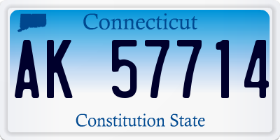 CT license plate AK57714