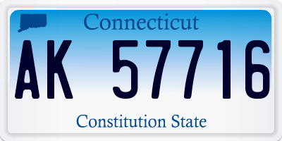 CT license plate AK57716