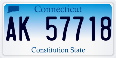 CT license plate AK57718