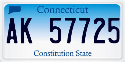 CT license plate AK57725