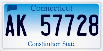 CT license plate AK57728