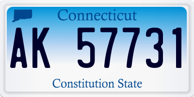 CT license plate AK57731