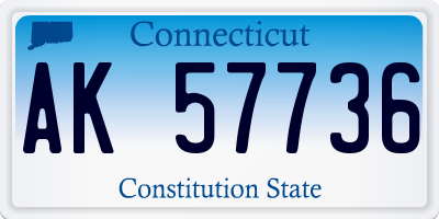 CT license plate AK57736