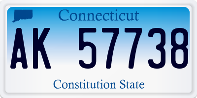 CT license plate AK57738