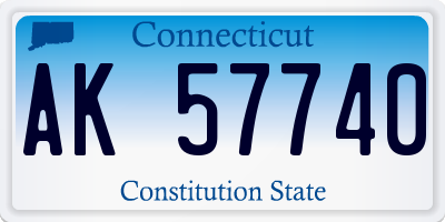 CT license plate AK57740