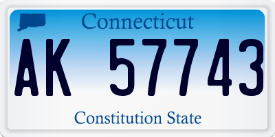 CT license plate AK57743