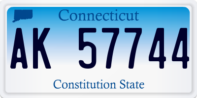 CT license plate AK57744