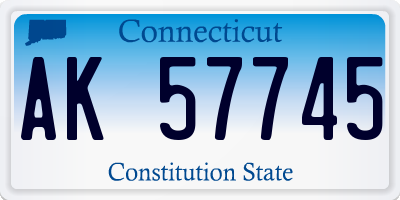 CT license plate AK57745