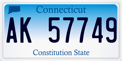 CT license plate AK57749