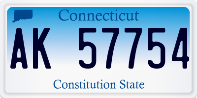 CT license plate AK57754