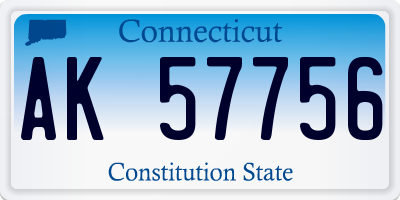 CT license plate AK57756
