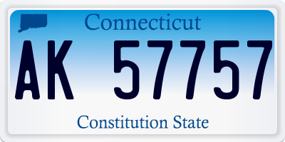CT license plate AK57757