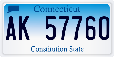 CT license plate AK57760