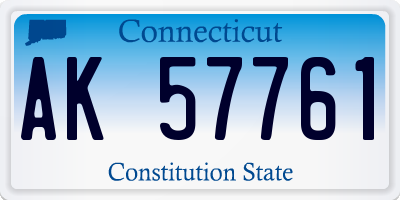 CT license plate AK57761