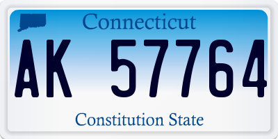 CT license plate AK57764