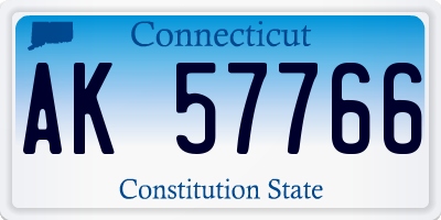 CT license plate AK57766