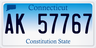 CT license plate AK57767