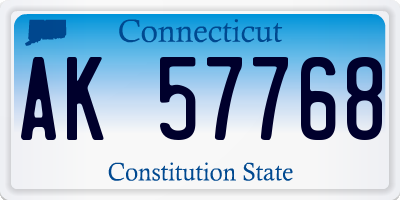 CT license plate AK57768
