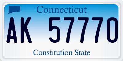CT license plate AK57770