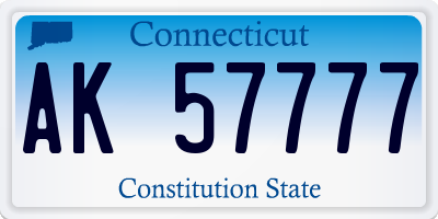CT license plate AK57777
