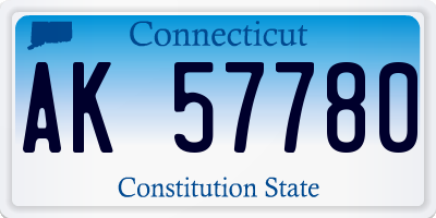 CT license plate AK57780